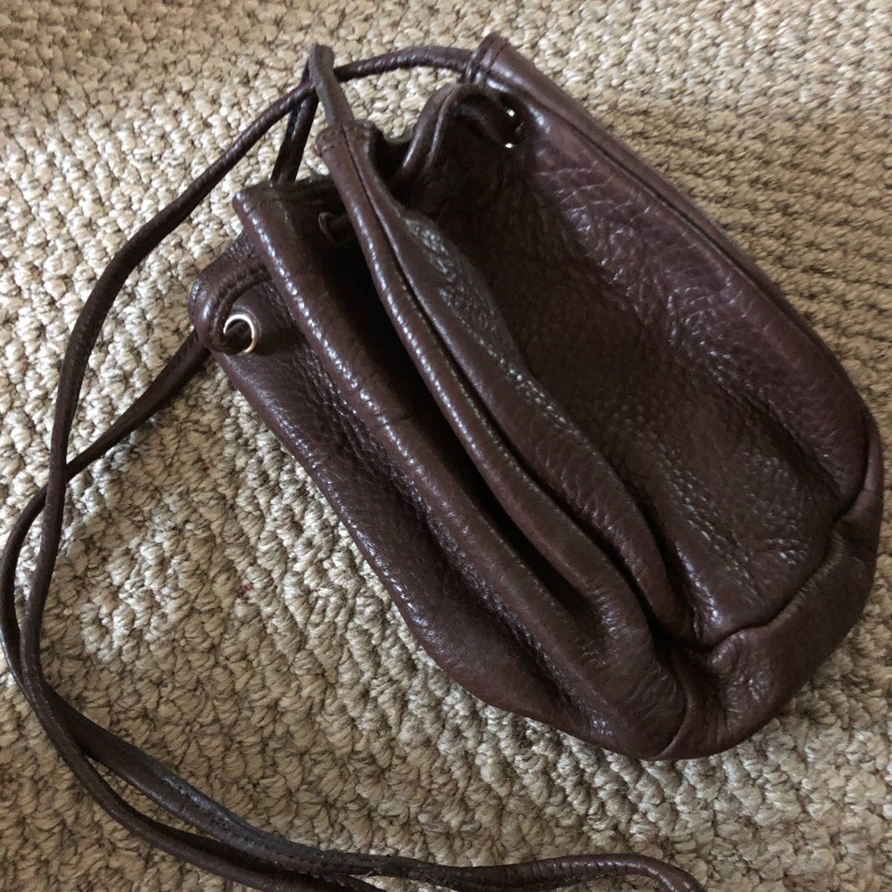 Genuine smooth pebbled leather crossbody bag